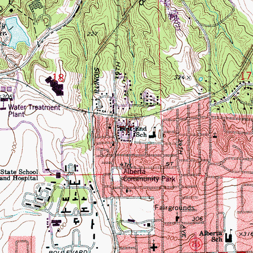 Topographic Map of Candlelight Terrace, AL