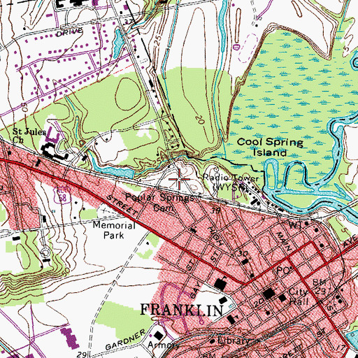 Topographic Map of Poplar Springs Cemetery, VA