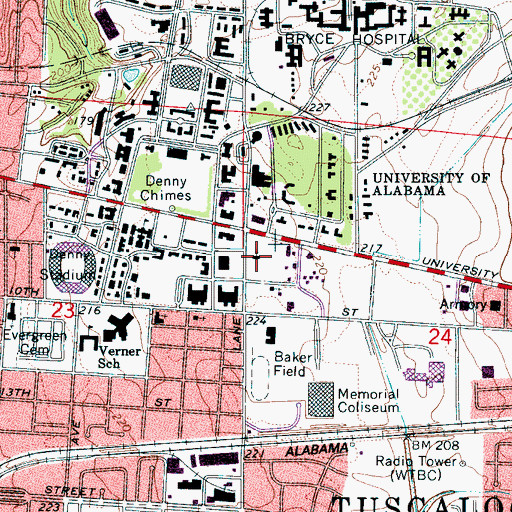Topographic Map of Canterbury Chapel Episcopal Church, AL