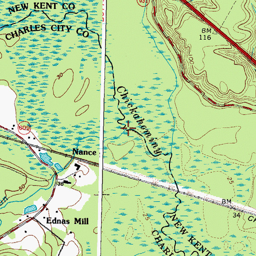Topographic Map of Possum Run, VA