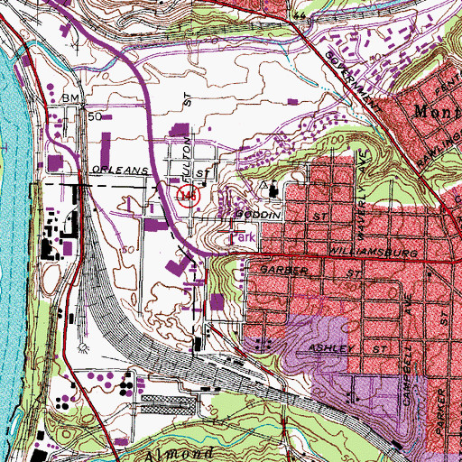 Topographic Map of Powhatan Playground, VA