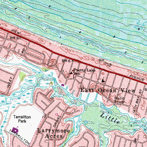 Topographic Map of Pretty Lake Elementary School, VA