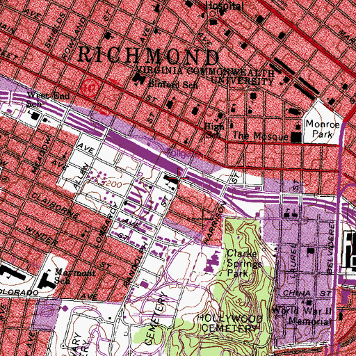 Topographic Map of Randolph Junior High School, VA