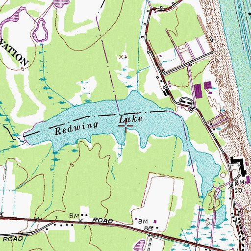 Topographic Map of Lake Redwing, VA