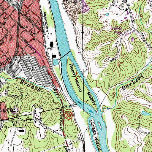 Topographic Map of Reedy Island, VA