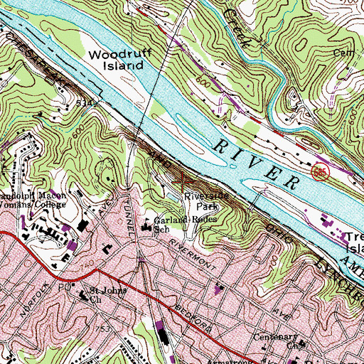 Topographic Map of Riverside Park, VA