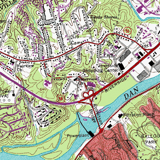 Topographic Map of Riverview Church, VA