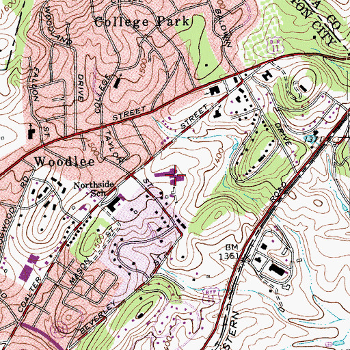 Topographic Map of Robert E Lee High School, VA