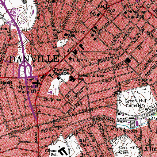 Topographic Map of Robert E Lee School, VA