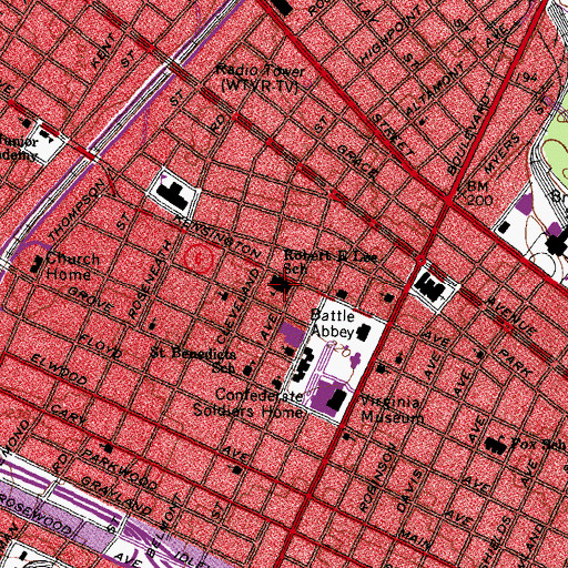 Topographic Map of Robert E Lee Elementary School, VA