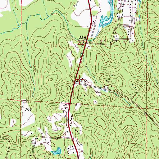 Topographic Map of Carroll Creek Church, AL