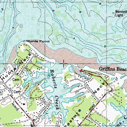 Topographic Map of Roberts Creek, VA