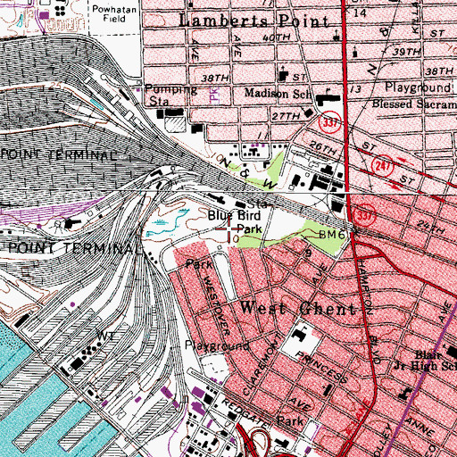 Topographic Map of Robertson Park, VA