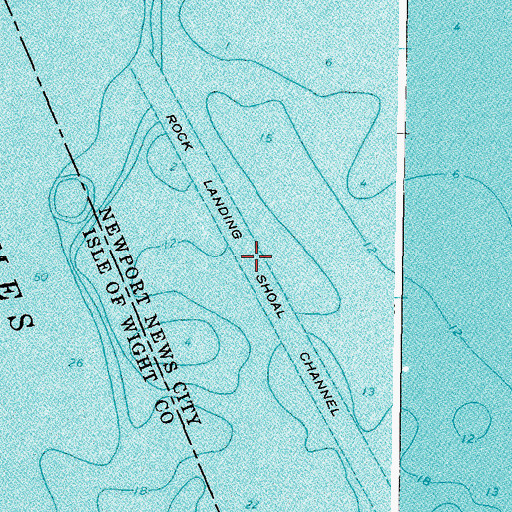 Topographic Map of Rock Landing Shoal Channel, VA