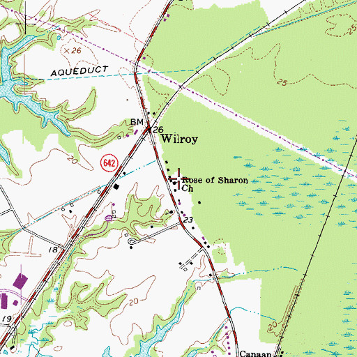 Topographic Map of Rose of Sharon Church, VA