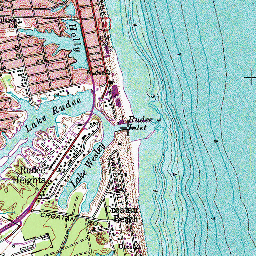 Topographic Map of Rudee Inlet, VA