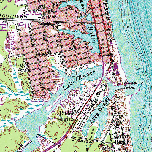 Topographic Map of Lake Rudee, VA