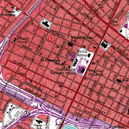Topographic Map of Saint Benedict Catholic School, VA