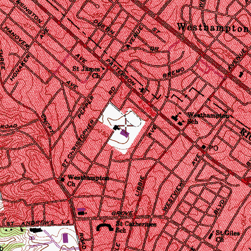 Topographic Map of Saint Christopher's School, VA