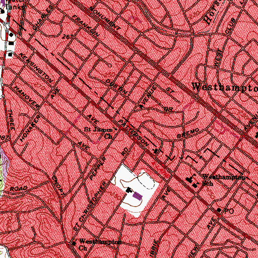 Topographic Map of Saint James Church, VA