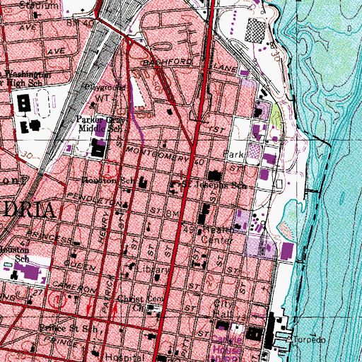 Topographic Map of Saint Josephs School, VA