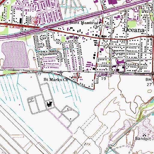 Topographic Map of Saint Marks Church, VA