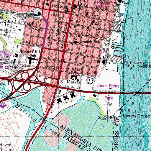 Topographic Map of Saint Mary Catholic School, VA