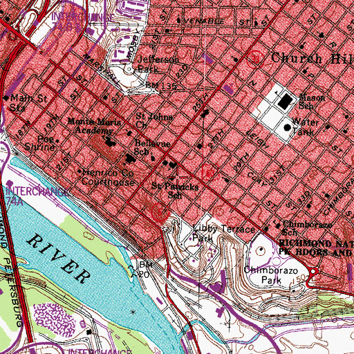Topographic Map of Saint Patrick Elementary School, VA