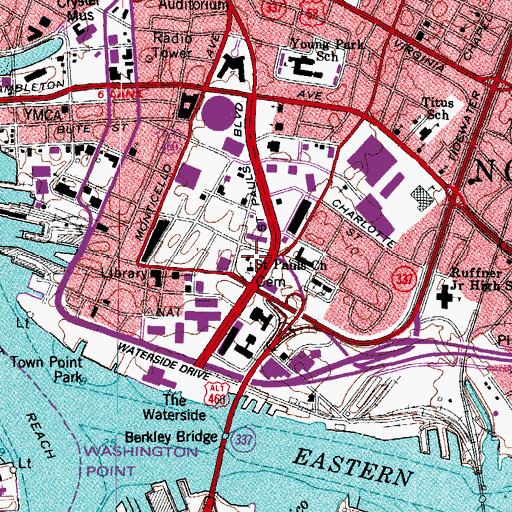 Topographic Map of Saint Pauls Church, VA