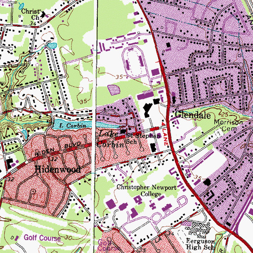 Topographic Map of Saint Stephen School, VA