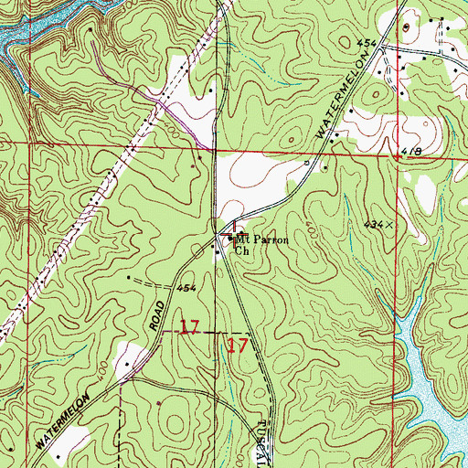 Topographic Map of Cedar Tree (historical), AL