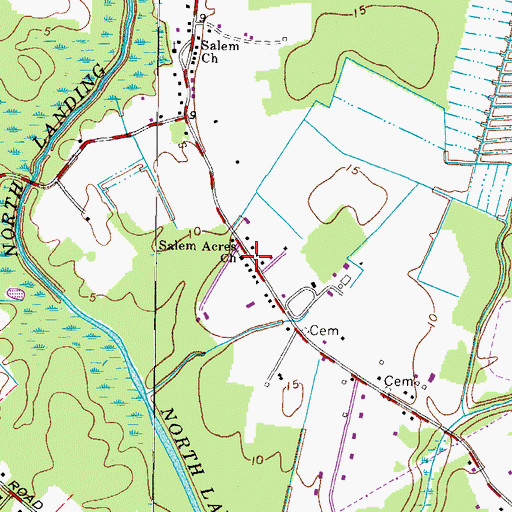 Topographic Map of Salem Acres Church, VA