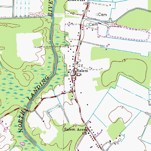 Topographic Map of Salem Church, VA