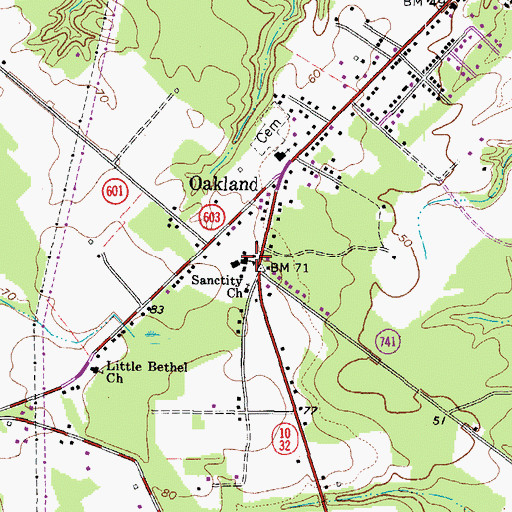 Topographic Map of Sanctity Church, VA