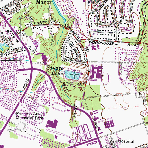 Topographic Map of Sandee Lake, VA