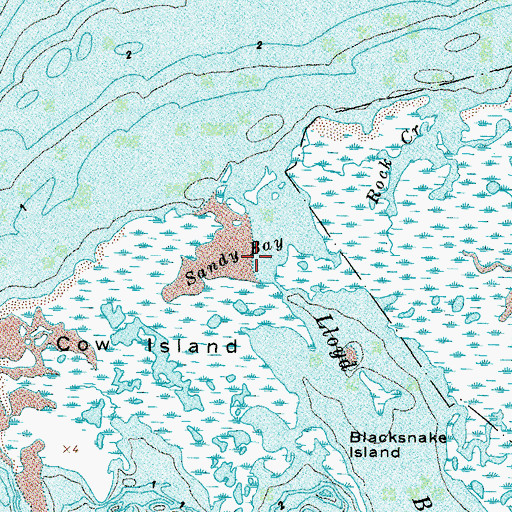 Topographic Map of Sandy Bay, VA