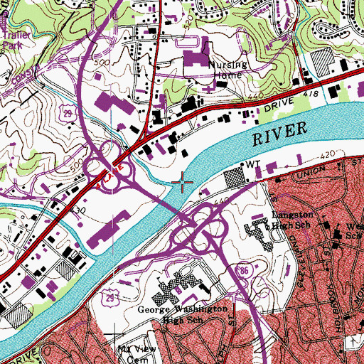 Topographic Map of Sandy Creek, VA