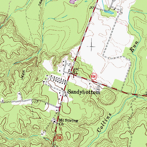 Topographic Map of Sandybottom, VA