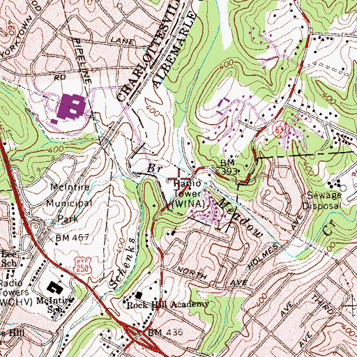 Topographic Map of Schenks Branch, VA