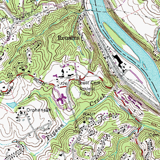 Topographic Map of Scott Cemetery, VA
