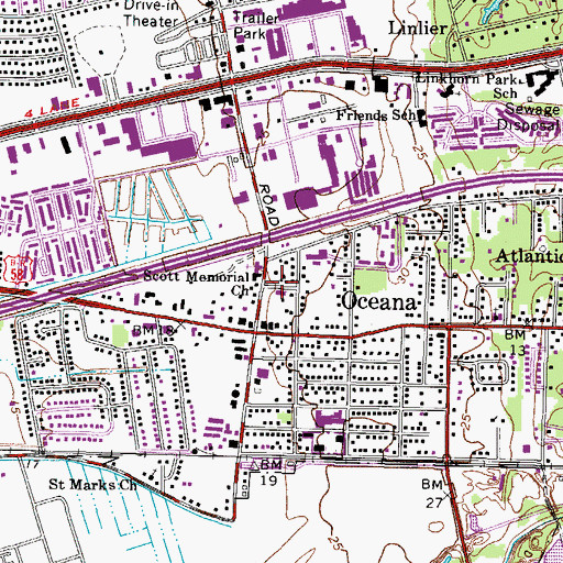 Topographic Map of Scott Memorial United Methodist Church, VA