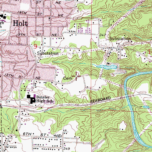 Topographic Map of Chambers Cemetery, AL