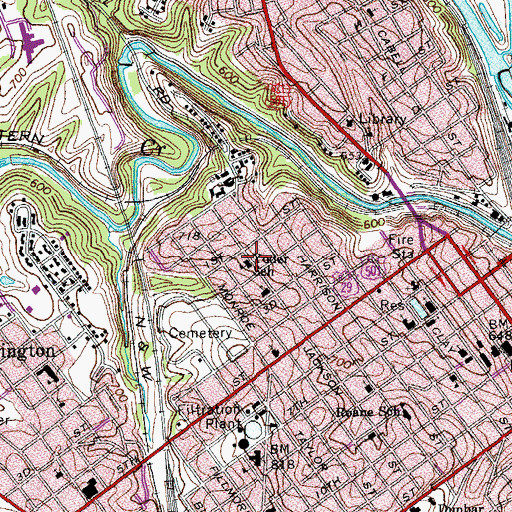 Topographic Map of Yoder School, VA