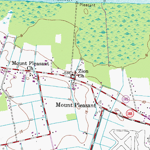 Topographic Map of Zion Church, VA