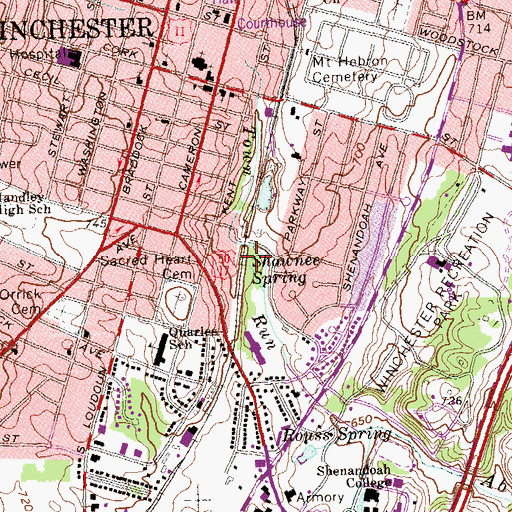 Topographic Map of Shawnee Spring, VA