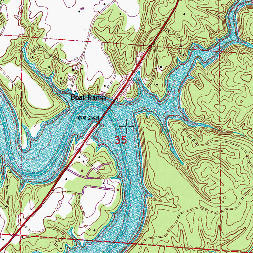 Topographic Map of Chambers Mill (historical), AL