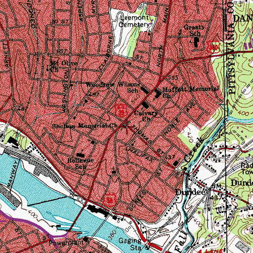 Topographic Map of Shelton Memorial Church, VA