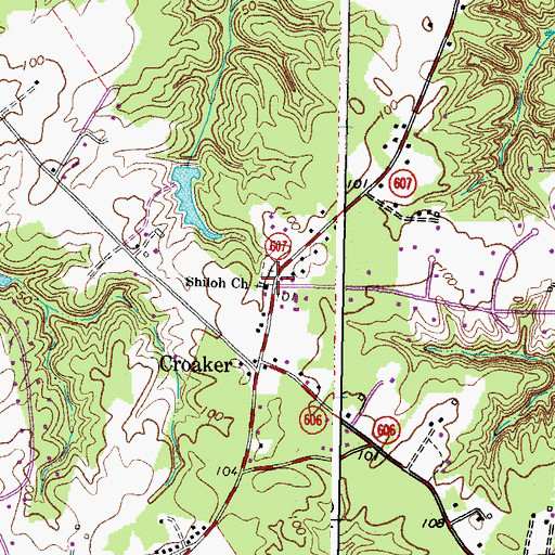 Topographic Map of Shiloh Church, VA