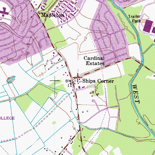 Topographic Map of Shipps Corner, VA