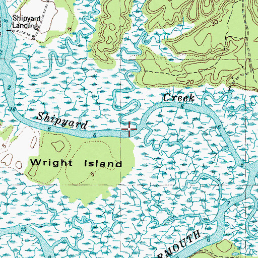 Topographic Map of Shipyard Creek, VA